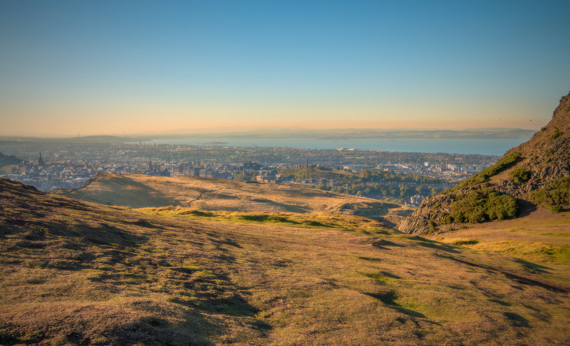 highlands, idyllic, day, mountains, no people, sunset, mountain, sky, non-urban scene, clear sky, outdoors, beauty in nature, high angle view, 5K, blue