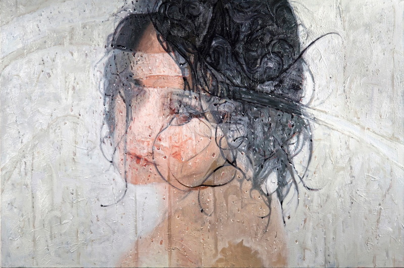 young adult, human body part, black hair, Alyssa Monks, digital composite, indoors, abstract, hair, painting, portrait, hairstyle, creativity, 720P, multiple exposure