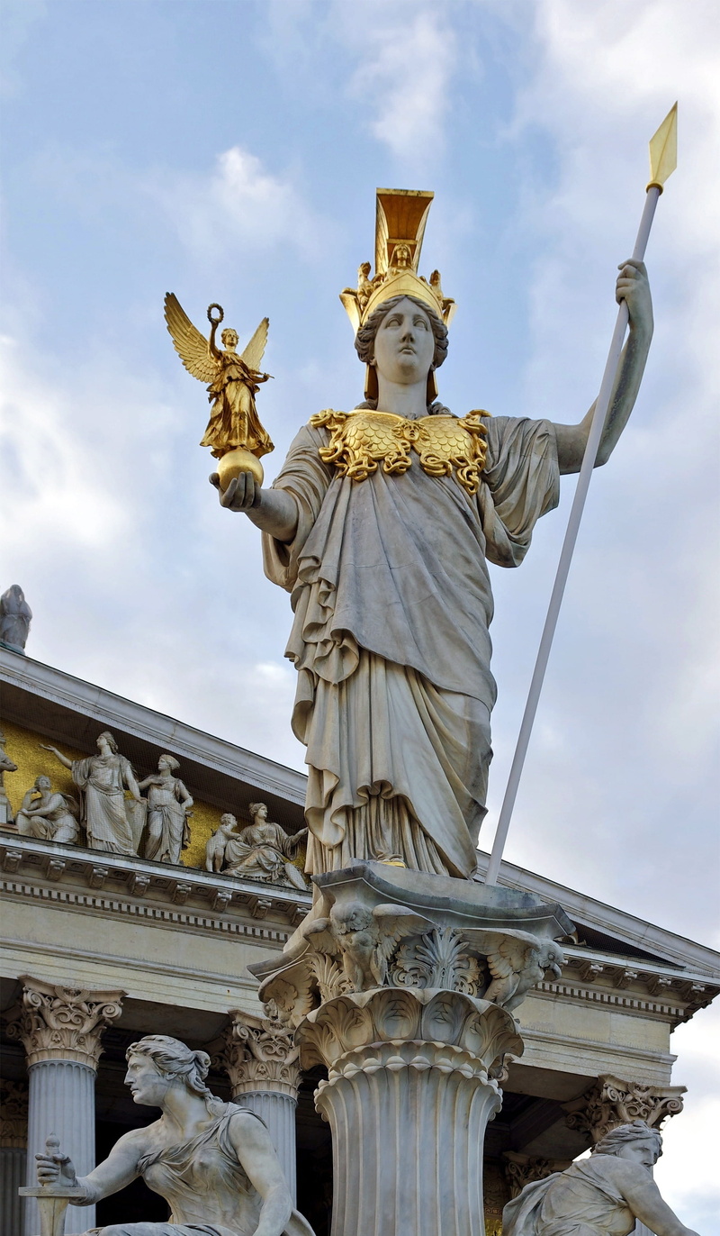 Statue, landmark, angel, spear, 2K, the past, building exterior, Vienna, art, creativity, no people, travel destinations, sculpture, built structure, artistic