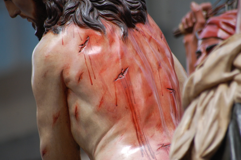 emotion, easter, red, jesus, indoors, processions, wet, close-up, human hair, photo, shirtless, day, men, beauty, sadness, selective focus, human body part