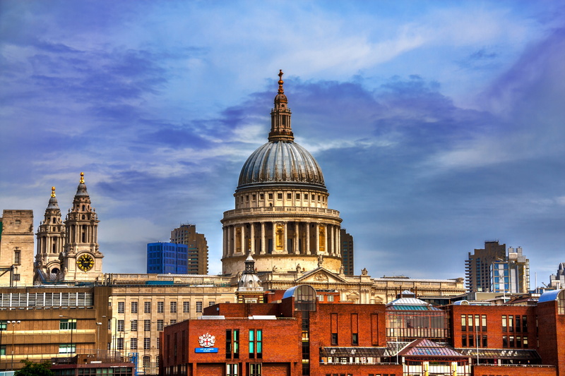 cathedral, 4K, places of interest, travel destinations, british, building exterior, england, cityscape, spire, saint paul cathedral, city, belief, english