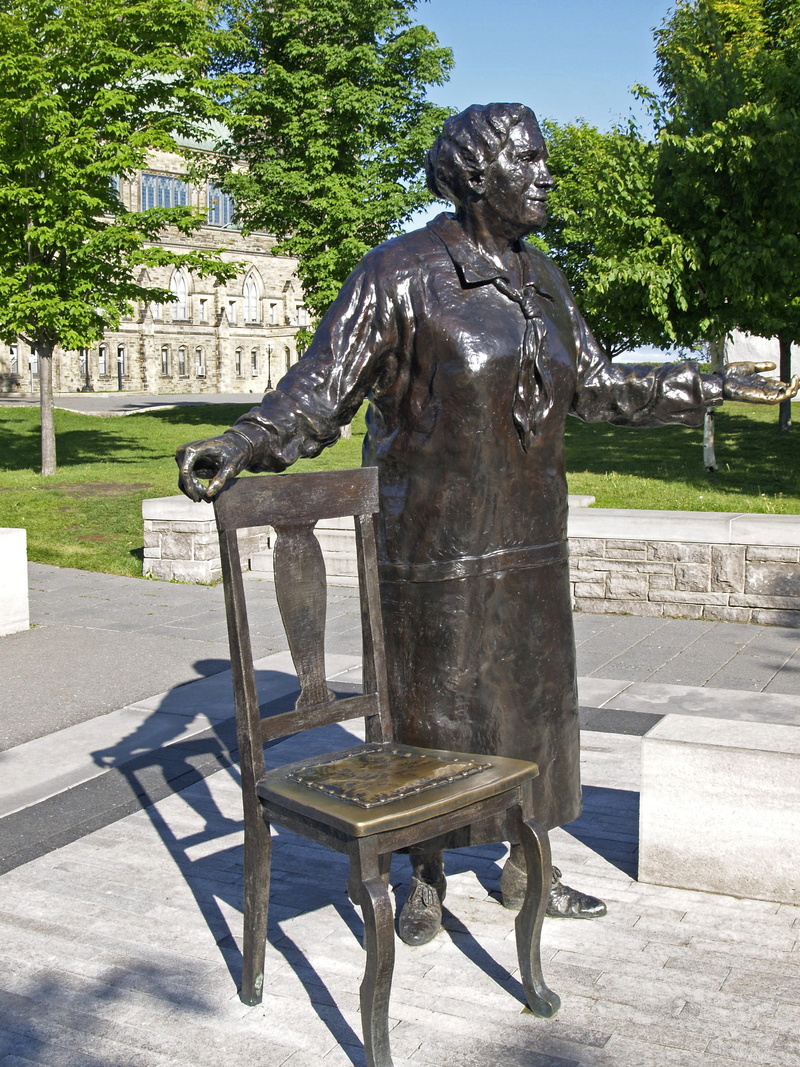 woman, sculpture, city, park - man made space, memorial, metal, tree, plant, park, canada, creativity, statue, no people, alloy, craft, sunlight, architecture