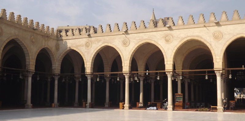 4K, no people, history, religion, building exterior, arcade, courtyard, architectural column, al amr, arch, belief, egypt, cairo, islam, spirituality