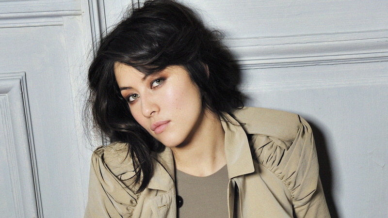 1080P, looking at viewer, hazel eyes, black hair, Mylène Jampanoï, women, French actress