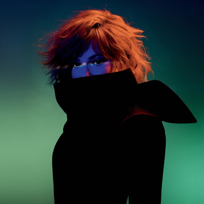 singer, wolf, redhead, 4K, French, Mylène Farmer, closed eyes