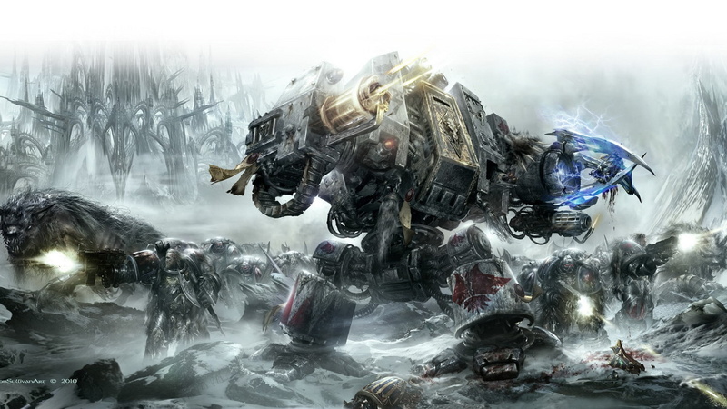 1080P, Warhammer, HD, Space, illustration, Marine, robot