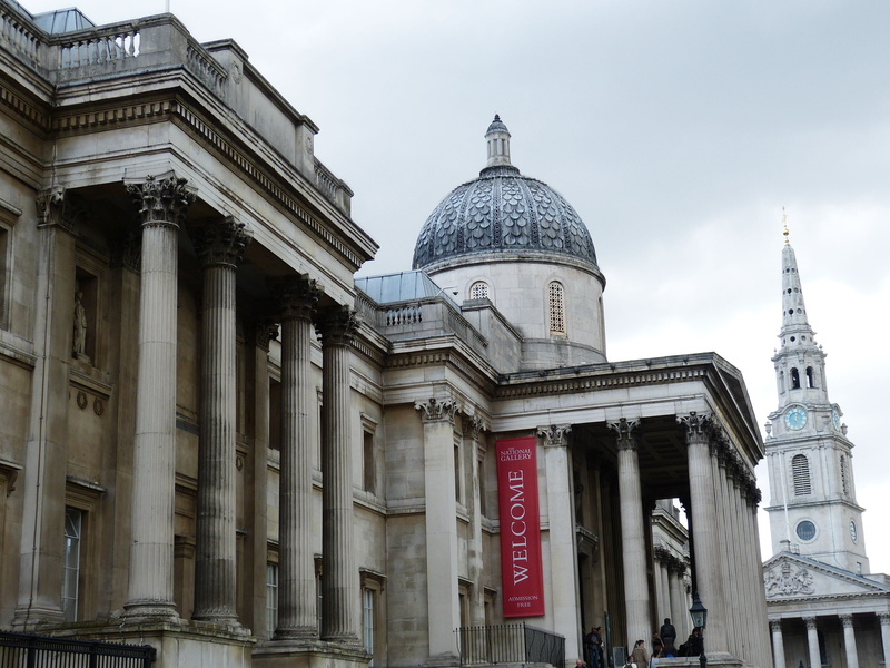 national gallery, history, building exterior, historically, government, united kingdom, low angle view, outdoors, no people, 4K, building, capital, nature