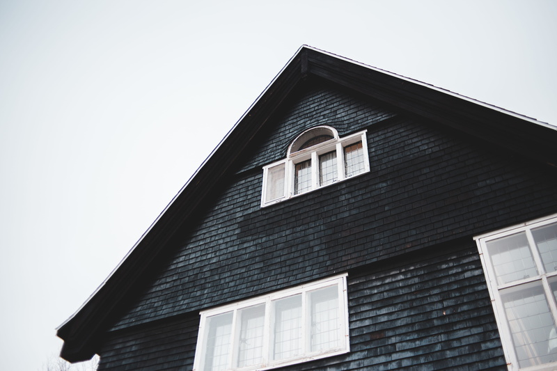 building exterior, black, siding, shape, window shade, copy space, built structure, silhouette, blackbird, day, city, 5K, clear sky, picture window, sky