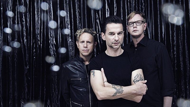 crew, nightlife, arts culture and entertainment, men, night, portrait, David Gahan, standing, Andrew Fletcher, s, arm around, Martin Gore, eyeglasses, people