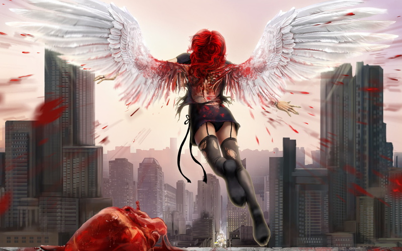 love, girl, cities, angels, dark, women, 1080P, romance, gore, horror, blood, gothic