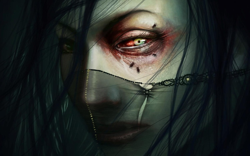 face, gore, 720P, gross, eyes, fly, art, mood, horror, gothic, dark