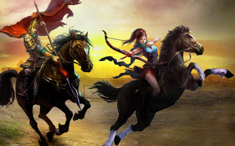 1920x1200, 1080P, horse, woman, warlords, game, the warlords, riding, games