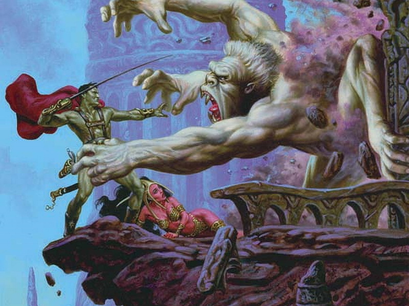 hd, armed, warlords, 720P, comics, animation, fighting, mars, sword, gorilla, holding, man
