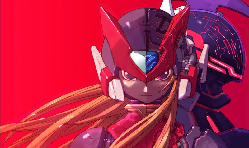 Mega Man Zero 3, nature, headwear, headshot, close-up, protection, helmet, outdoors, cyborg, red, robot, 1080P, futuristic, portrait, Omega (Mega Man)