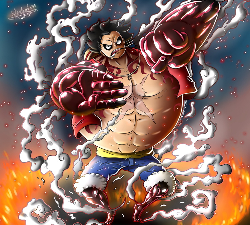 1080P, Snake Man (Mega Man), One Piece, Monkey D. Luffy, Gear Fourth
