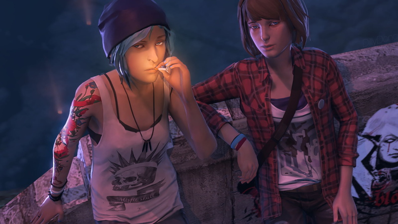real people, Max Caulfield, untitled, front view, Life Is Strange, bonding, outdoors, women, friendship, casual clothing, Chloe Price, teenager, sister