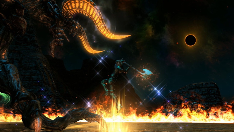 fire - natural phenomenon, digital, night, thor, illuminated, building, arts culture and entertainment, outdoors, Final Fantasy XIV: A Realm Reborn, event