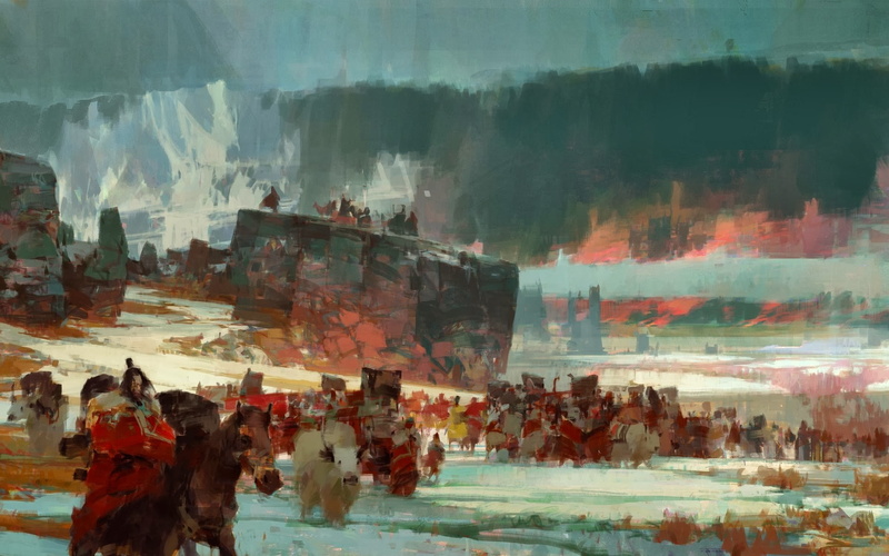 artwork, window, architecture, digital composite, nature, group of people, glass - material, 1080P, day, transportation, Guild Wars 2, multiple exposure