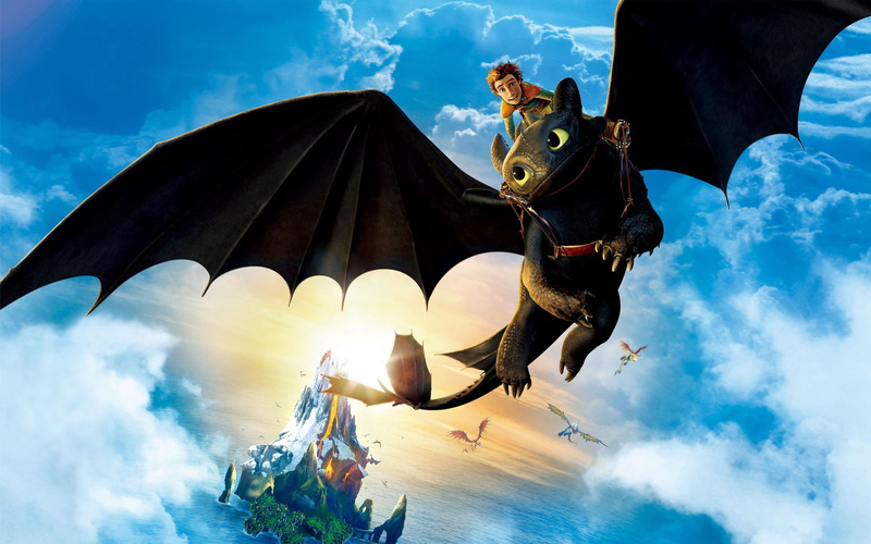 hiccup, riding, toothless, 2K