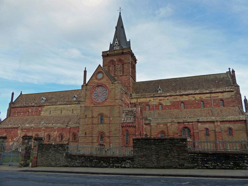 nature, time, the past, low angle view, kirkwall, spire, travel destinations, orken islands, outdoors, building, day, clock tower, st magnus katerdral