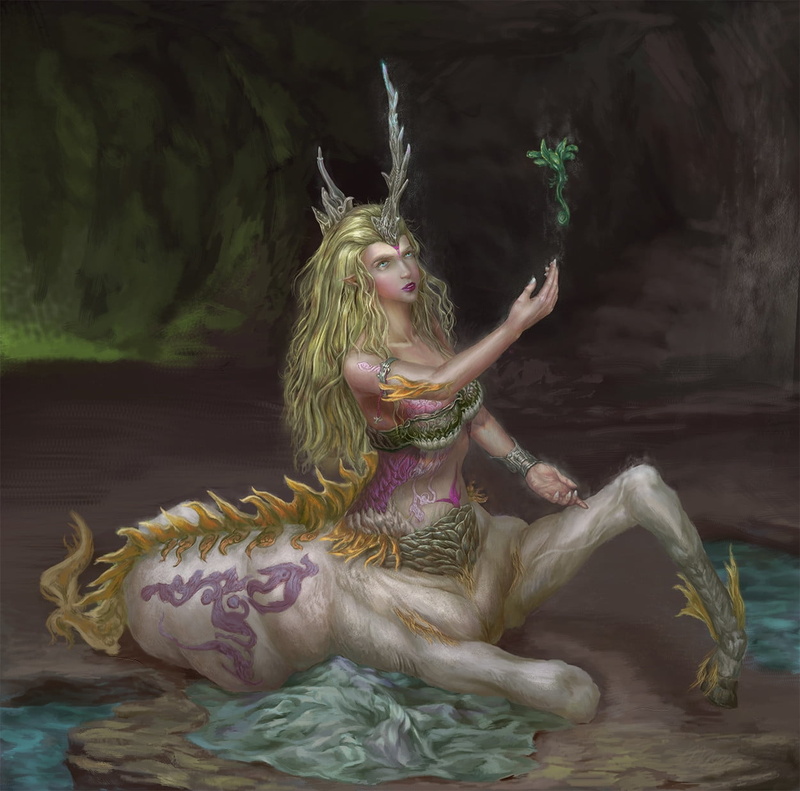 Kirin female, women, arms raised, luminos, beauty, hairstyle, long hair, human representation, human arm, real people, female, white, art and craft, green