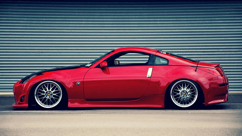 coupe, 1080P, 350z, z, hd, nissan, cars, red