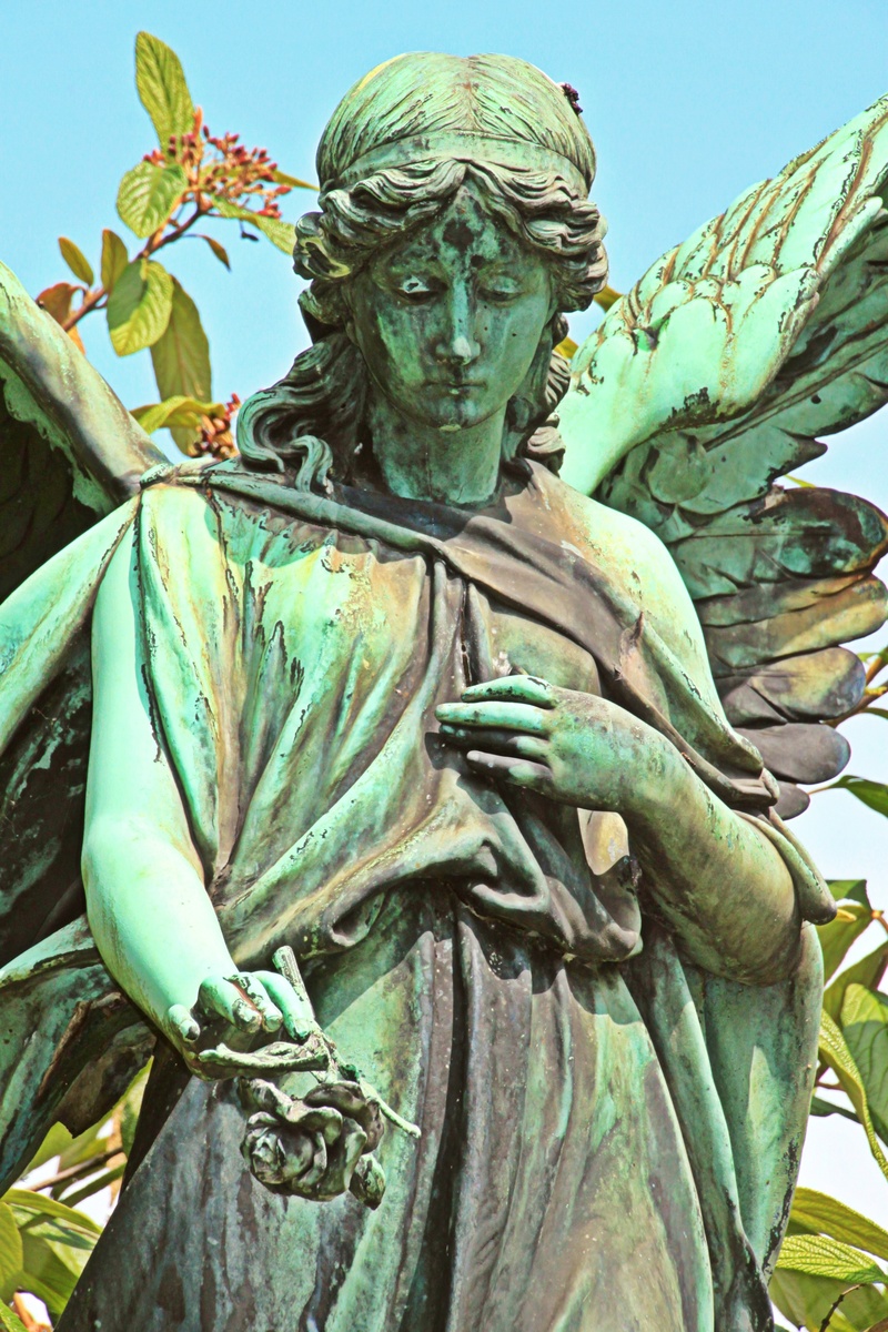 tomb, cross, woman, rosy, wing, gloomy, grave, representation, cemetery, female likeness, statue, old, stainless, ailing, male likeness, angel, human representation
