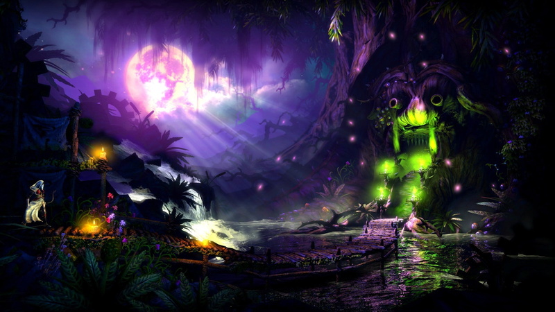 1080P, Trine 2, x, nature, hd, zoya, lakes, art, Trine, lake, moon