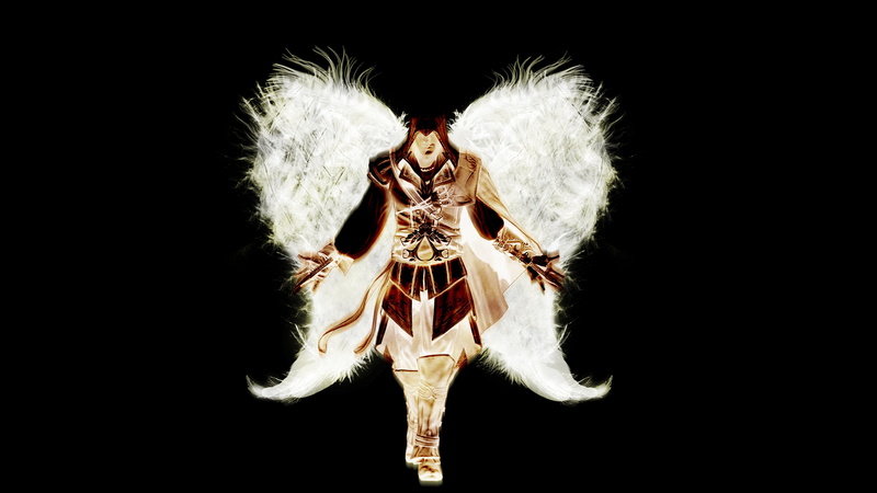 Assassins Creed, angel, application, looking at camera, animal body part, copy space, celebration, no people, poster, 4K, front view, studio shot, bone