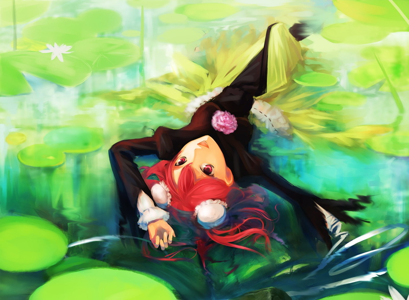 1080P, nature, representation, lily, Short, multi colored, Lying, ornaments, Down, female likeness, day, Kasen, pond, open, green color, water, creativity