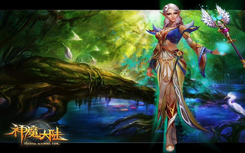 fighting, mmo, fantasy, dark, warrior, forsaken, girls, shenmo, world, artwork, age, vampire, detail, girl, fwso, poster, adventure, perfect, 1080P, rpg