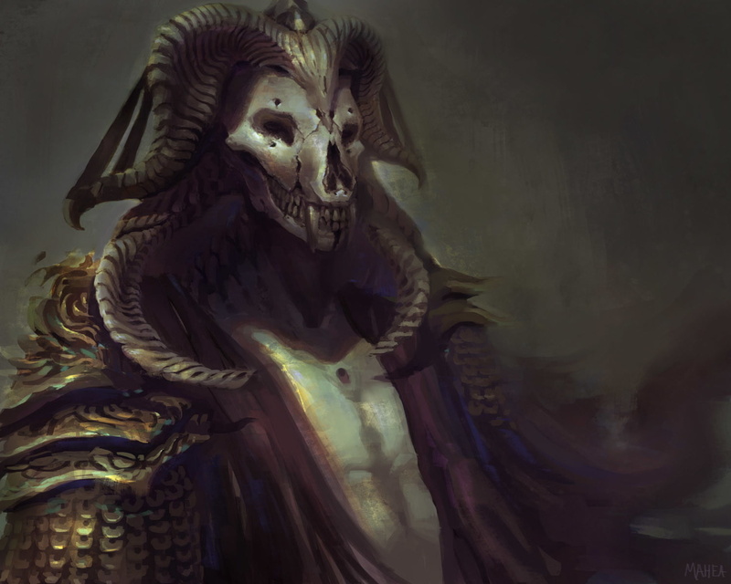 painting, horns, digital art, evil, sculpture, male likeness, architecture, representation, demon, human representation, nature, animal, craft, 720P, angel