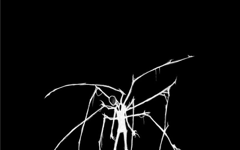 slender, bw, hd, 1080P, man, video games, black