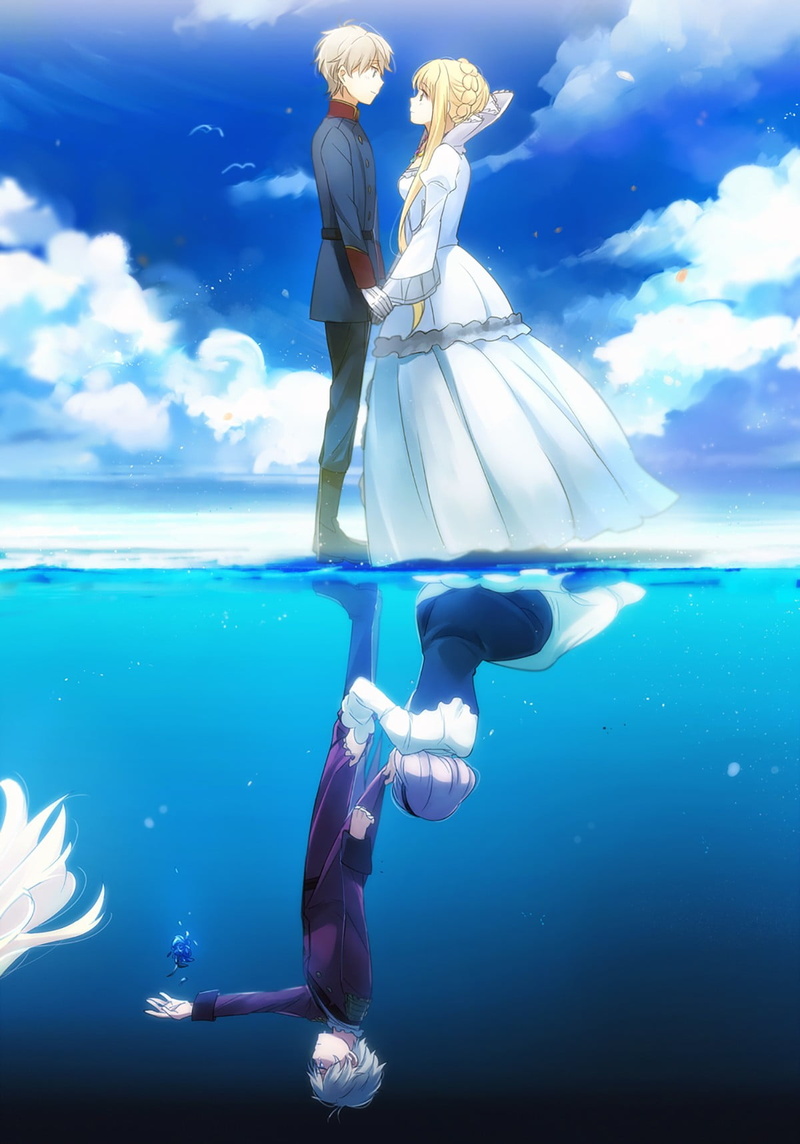 sea, newlywed, people, nature, full length, underwater, character, outdoors, male, young women, couple - relationship, wedding dress, Aldnoah.Zero