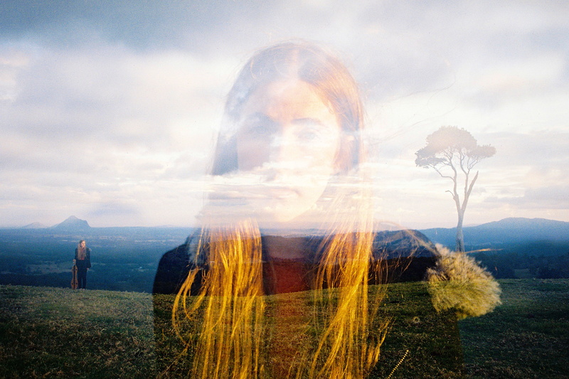headshot, mountain, young adult, cloud - sky, portrait, landscape, environment, 5K, sky, women outdoors, double exposure, dreamlike, digital composite