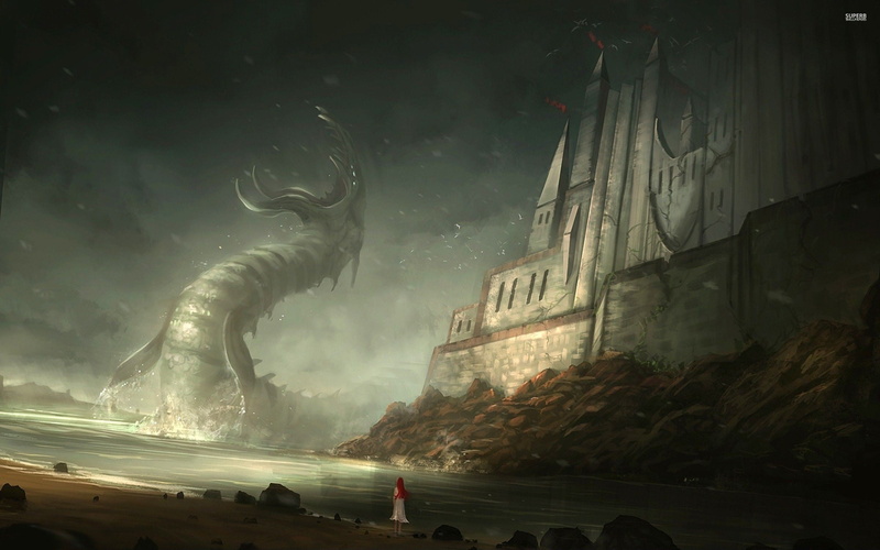 game, lifestyles, building exterior, illuminated, castle, long exposure, 2K, crowd, real people, nature, built structure, sea monsters, large group of people