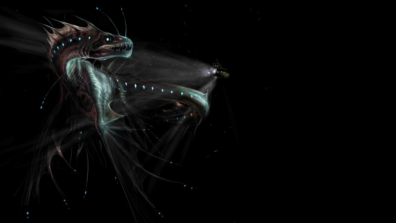 monster, sea, 1080P, hd, black, submarine, fantasy