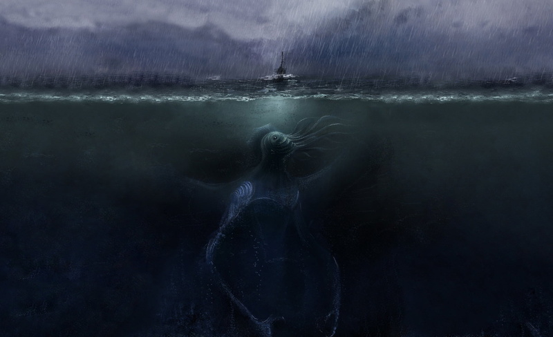 scenics, beauty In Nature, no People, Cthulhu, blue, horror, women, landscape, bizarre, mystery, boat, nature, motion, monster, people, pacific Ocean