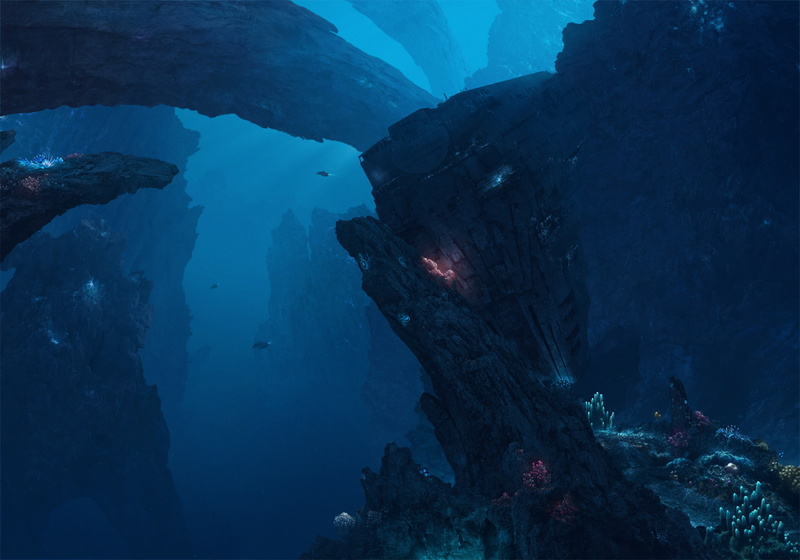 day, rock formation, water, blue, nature, depth, undersea, marine, 1080P, beauty in nature, solid, structure, scenics - nature, no people, rock