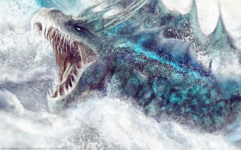 sea monsters, fish, sea, no people, underwater, vertebrate, day, water, nature, motion, splashes, fantasy art, swimming, cyan, mammal, white, animal, one animal
