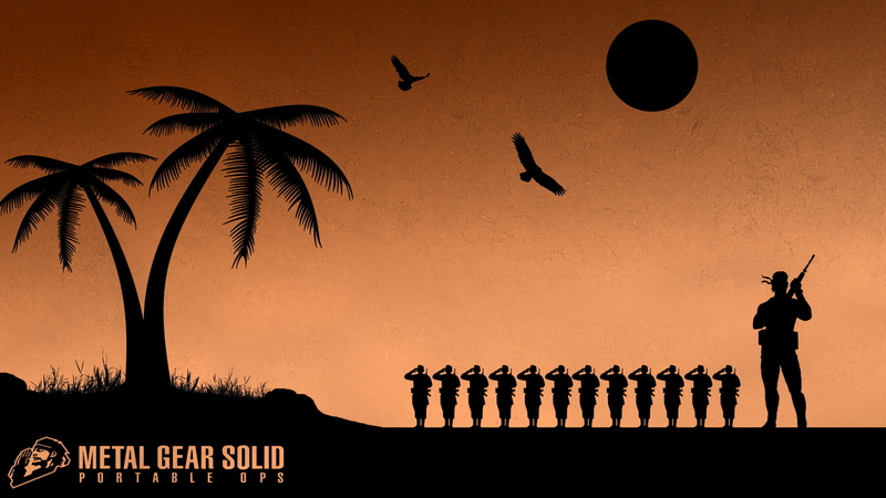 real people, orange color, flock of birds, land, video games, 1080P, Metal Gear, outdoors, group of animals, sky, palm tree, standing, silhouette, nature