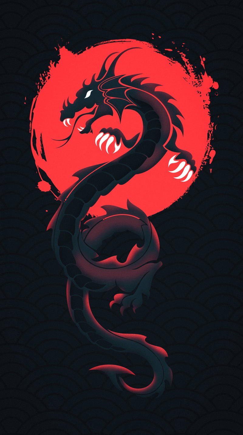 2K, black background, hydra, digital art, fantasy art