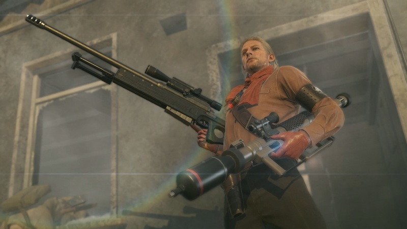 holding, looking away, aggression, architecture, screenshot, videogame, weapon, one person, gun, military, government, 1080P, waist up, military uniform