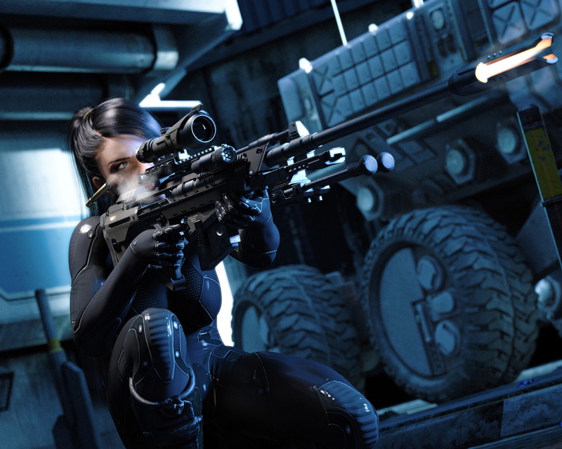 girl, sleeve, shot, sniper, metal gear solid v the phantom pain, 1080P, rifle