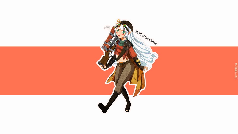 symbol, history, flag, sniper, female, weapon, cultures, studio shot, anime, cut out, art, patriotism, 1080P, red, dota 2, sport, girl sniper, traditional clothing