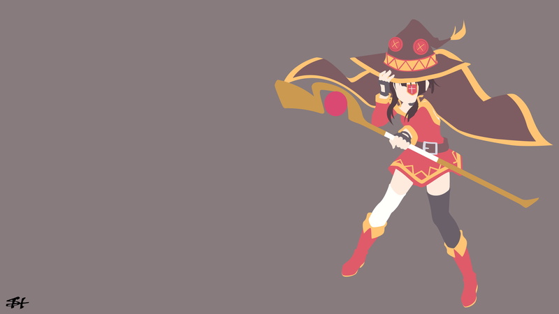 women, studio shot, nature, Megumin, sombrero, one person, full length, Kono Subarashii Sekai ni Shukufuku wo!, 4K, hat, arts culture and entertainment