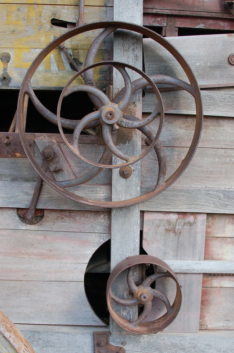 metal, circle, design, day, machinery, gear, transportation, exhaust fan, rusty, pattern, wrought iron, outdoors, no people, wood - Material, vintage, old-fashioned