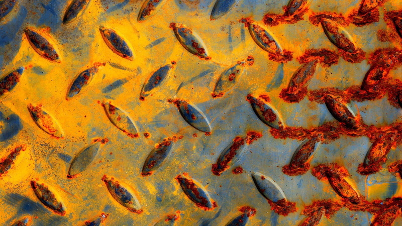 close-up, full frame, indoors, backgrounds, pattern, day, structure, metal, simple, no people, damaged, macro, rust, brown, textured, repetition, rusty