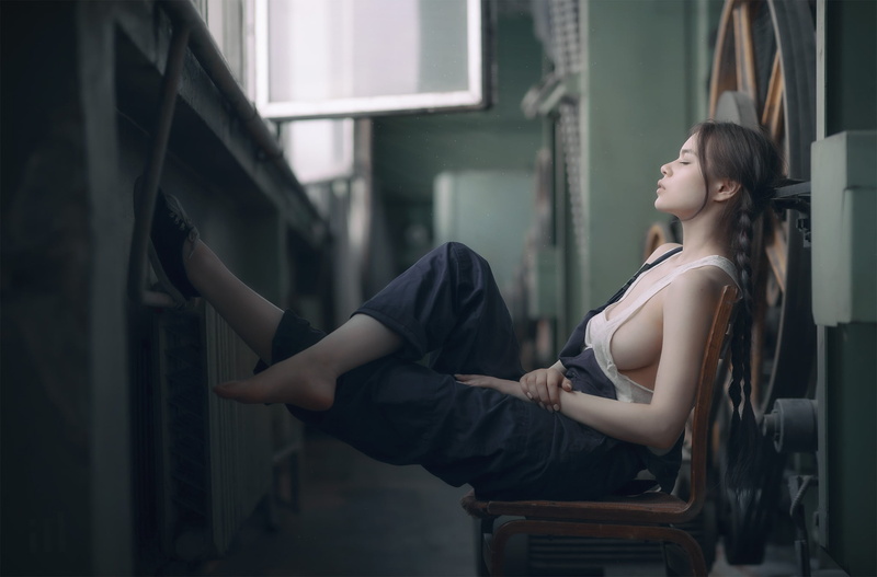 braids, 1080P, Ivan Dark, shop, chest, Mike, overalls, stay, Maya Shakhnazarov, Maya