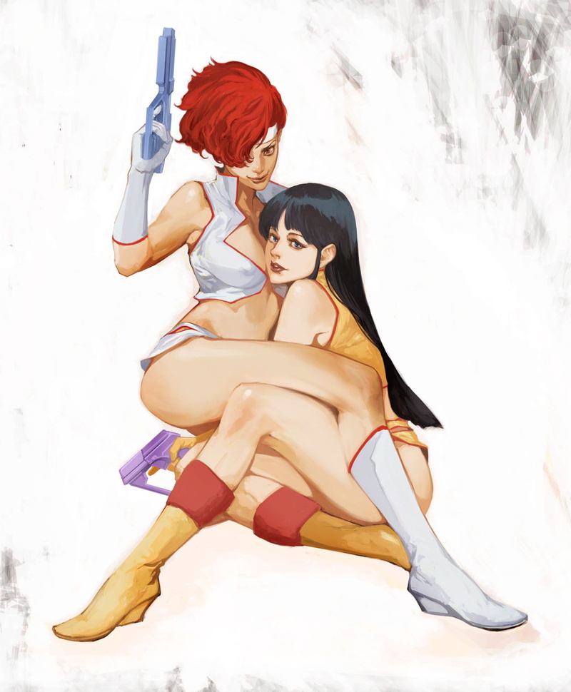 heterosexual couple, full length, women, teenager, smiling, people, masateru , young adult, cheerful, two people, fashion, lifestyles, emotion, Dirty Pair